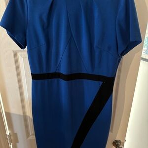 Vfshow Blue Sheath Dress with Black Accent